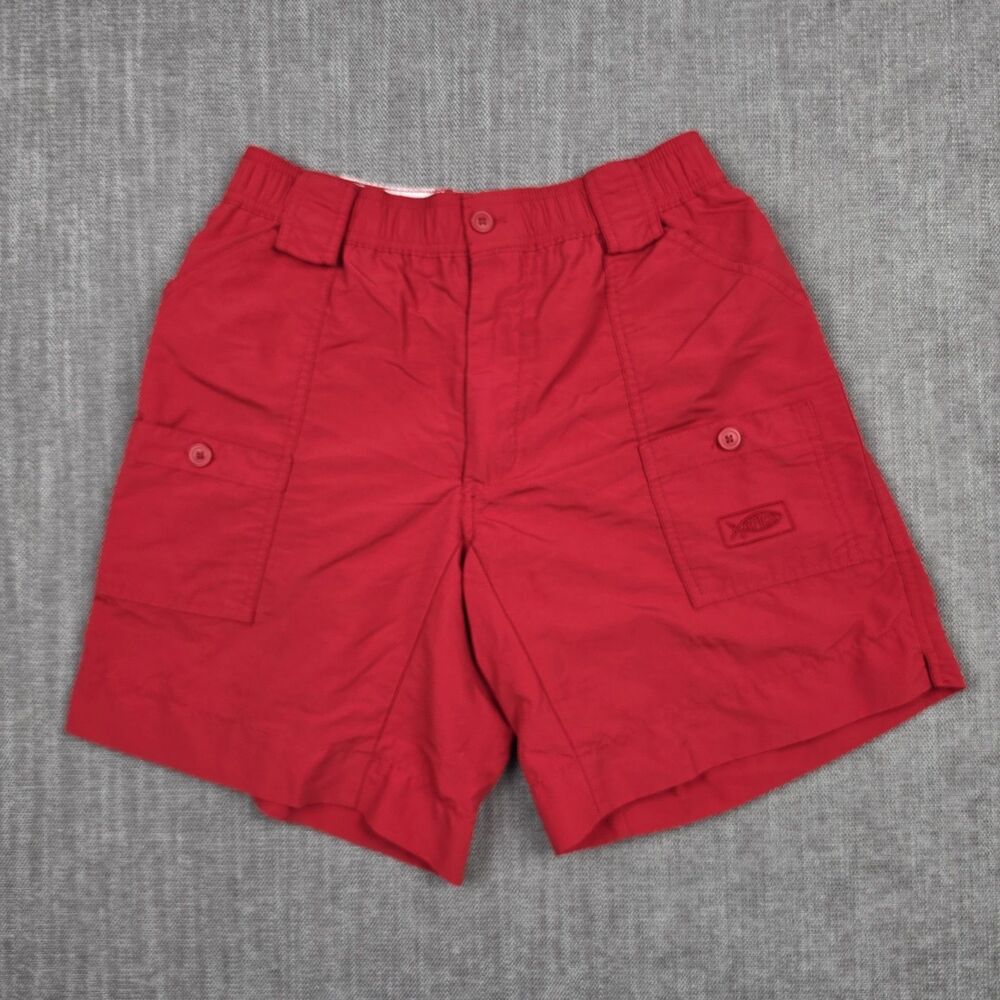 AFTCO Original Fishing Shorts Mens 30 Red Quick Dry Nylon Outdoor Trail Utility